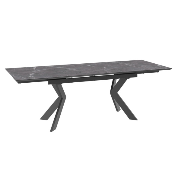 Стол VECTRA-150, раздвижной 150(40+40)x90, КАМЕНЬ ТЕМНЫЙ - COMPAKT CER/ЧЕРНЫЙ																						 VECTRA 150										